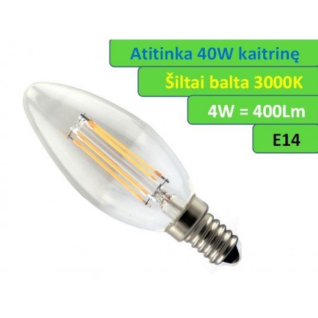 LED lemputė E14 - 4W - 400lm
