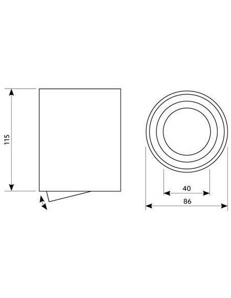 Virštinkinis šviestuvas - Milo juodas AR
