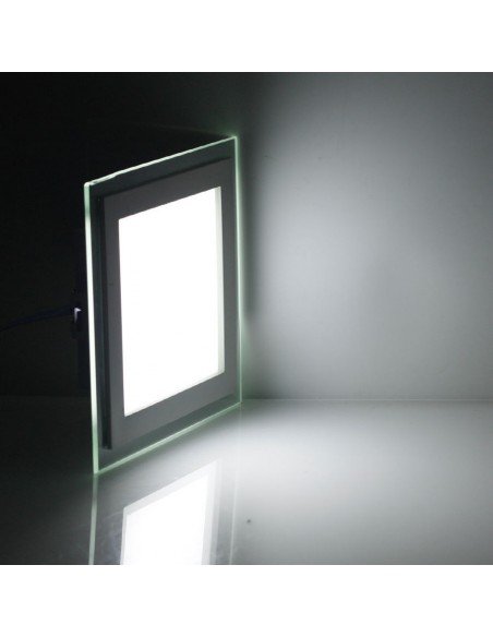 Įleidžiama LED panelė su stiklu - 6W kvadratas neutrali balta 4500K