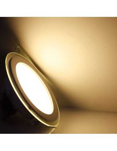 Įleidžiama LED panelė su stiklu - 6W apvali šilta balta 3000K