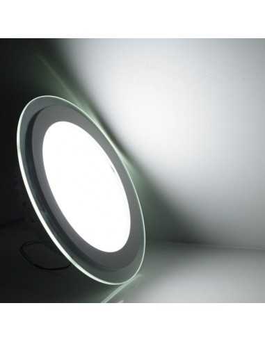 Įleidžiama LED panelė su stiklu - 12W apvali neutrali balta 4500K