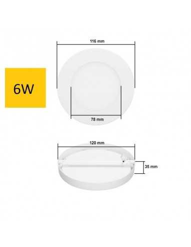 Virštinkinė LED panelė - 6W apvali