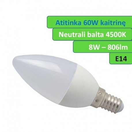 E14 - 8W - LED lemputė