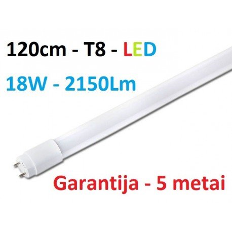 120cm - T8 LED lempa - 18W - 2150lm - 4100K