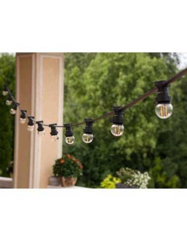 Lauko girlianda E27 - 15 metrų su lemputėmis