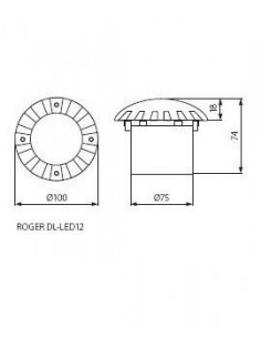 Grindinis LED lauko šviestuvas - Kanlux ROGER - 12 2
