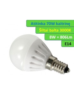 LED lemputė E14 - 8W - 806 LM