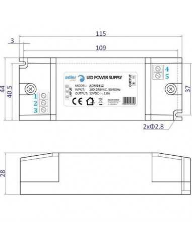 LED maitinimo šaltinis IP30 - 24W