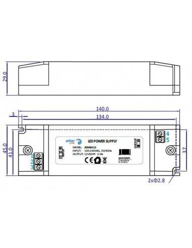 LED maitinimo šaltinis IP30 - 36W