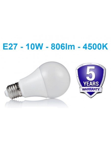 E27 - 10W - 800lm LED lemputė