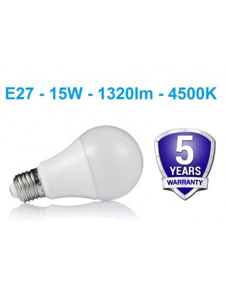 LED lemputė E27 - 15W neutrali balta