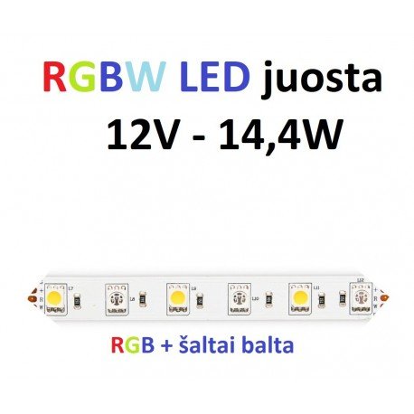 RGBW LED juosta 5050 - 60 SMD/m - IP20