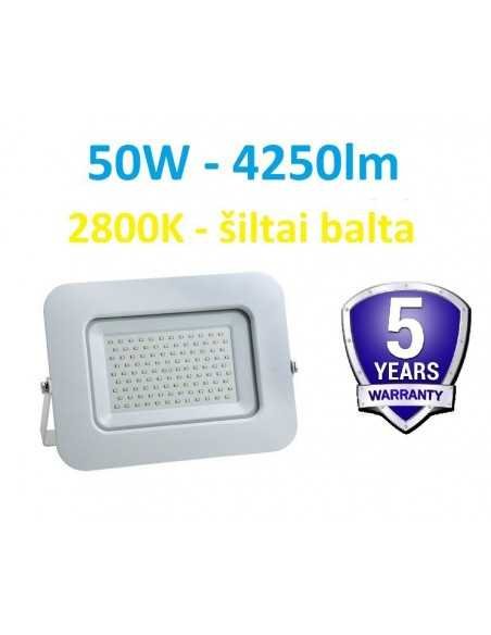 LED prožektorius 50W - 2800K - Garantija 5m