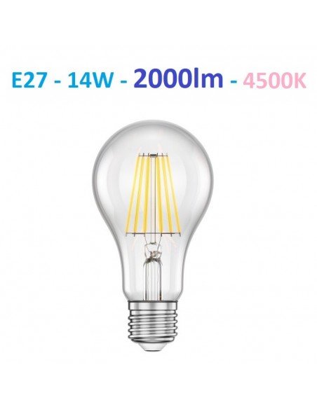 E27 filament - 14W - 2000lm - 4500k