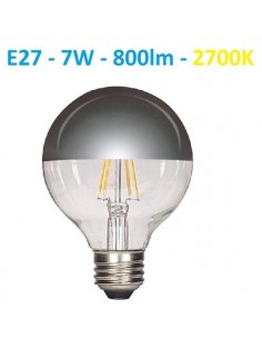 LED lemputė E27 filament half SILVER 7W - 800lm - 2700K