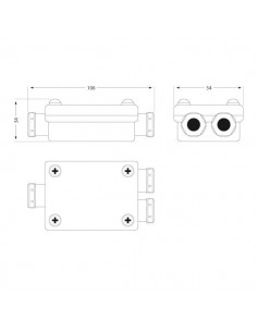 Hermetinė jungtis IP68 - 3 laidų 2