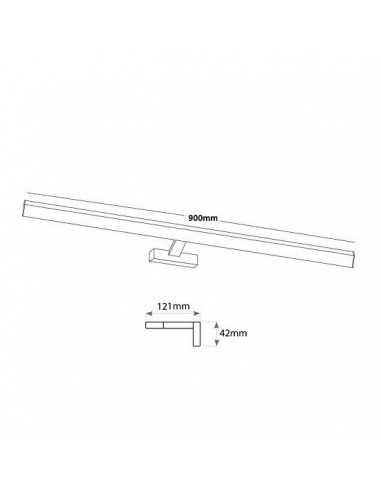 LED sieninis šviestuvas  90 cm - Neutrali balta šviesa