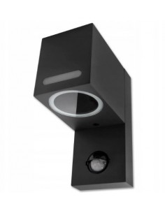 Sieninis LED lauko šviestuvas su judesio davikliu - WAY Wall PIR juodas