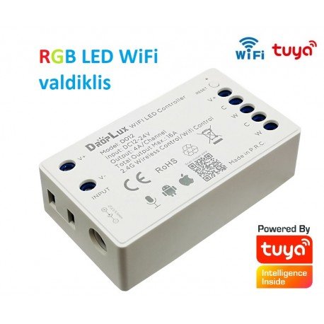 RGB WiFi Tuya LED juostos valdiklis 3 x 5A
