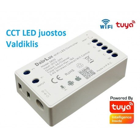 CCT LED juostos WiFi Tuya valdiklis 4 x 4A