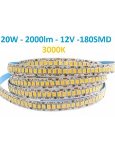 12V LED juosta - 20W - 3000K -180smd