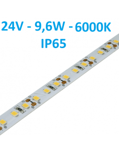 24V LED juosta 9,6W/m - IP65 - 6000K