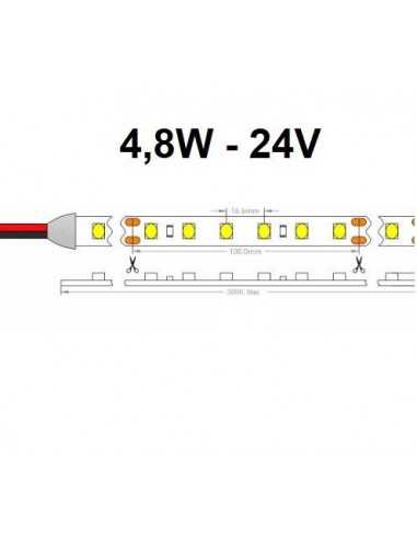 LED juosta - 4,8W - 24V - 3000K - IP20 šiltai balta