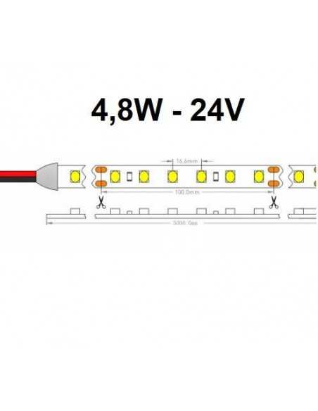 LED juosta - 4,8W - 24V - 3000K - IP20 šiltai balta LED juosta - 4,8W - 24V - 3000K - IP20 šiltai balta
