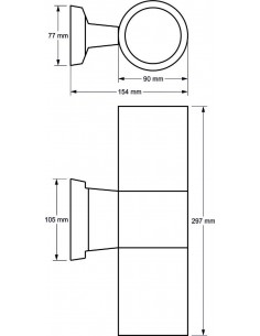 Sieninis LED lauko šviestuvas - Lumi UP AND DOWN Antracit 2