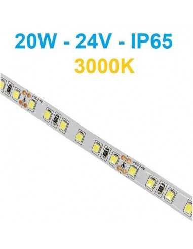 24V LED juosta 20W/m - IP65 - 120SMD/m - 3000K - 5 metrai