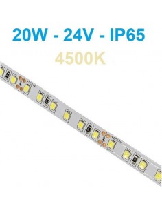 24V LED juosta 20W/m - IP65 - 120SMD/m - 4000K - 5 metrai