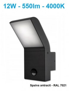 LED lauko šviestuvas su judesio davikliu - Clark PIR 12W