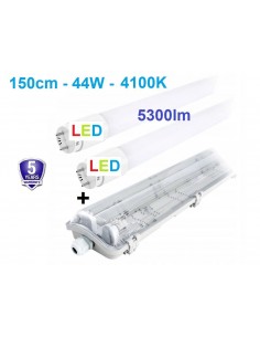T8 hermetinis šviestuvas + 2 LED lempos 150cm