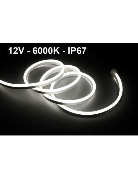 LED juosta NEON FLEX 12V - 6000K - IP67 - 5 metrai