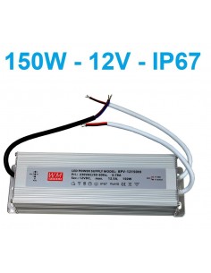 Hermetinis LED maitinimo šaltinis 150W - 12V - IP67