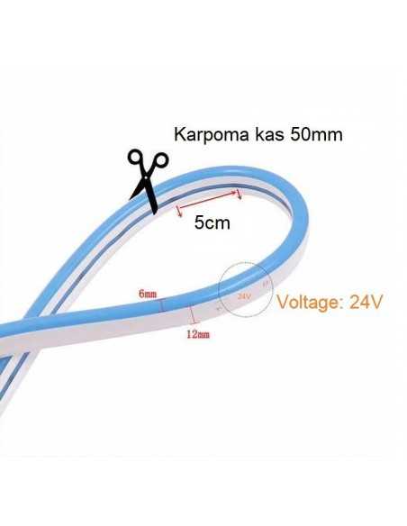 LED juosta NEON FLEX 24V - Raudona - IP67 LED juosta NEON FLEX 24V - Raudona - IP67