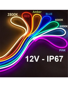 LED juosta NEON FLEX 12V - Žalia - IP67 - 5 metrai 2