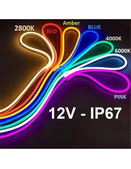 LED juosta NEON FLEX 12V - Žalia - IP67 - 5 metrai