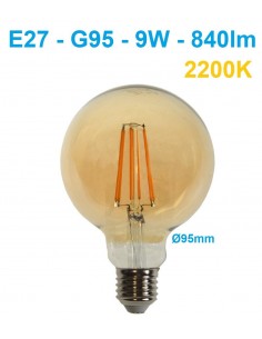 LED lemputė E27 G95 filament - 9W - 840lm - 2200K
