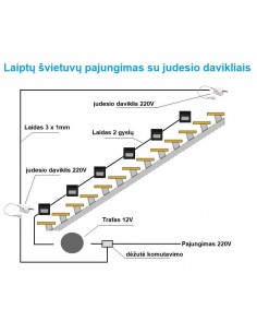 LED laiptų šviestuvas - Wally silver 4000K 2