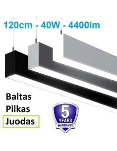 Linijinis LED šviestuvas - Linear 120cm - 40W juodas