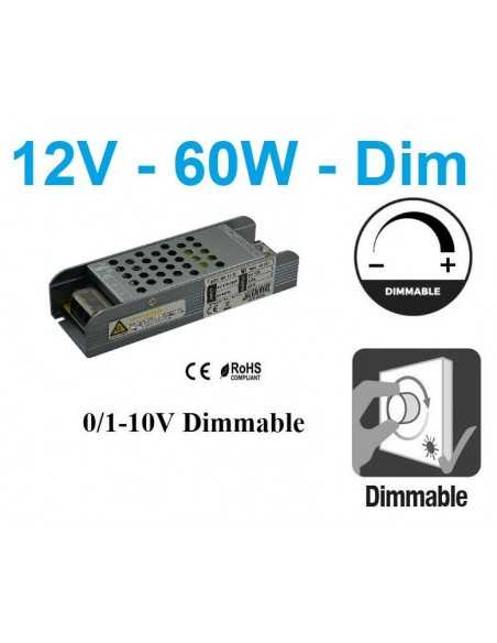 Dimeriuojamas LED maitinimo šaltinis 60W - 12V TRIAC / 0/1-10V