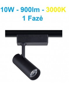 Akcentinis LED šviestuvas 1 fazės - Track 10W juodas - WW