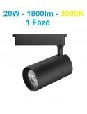 Akcentinis LED šviestuvas 1 fazės - Track 20W juodas - WW