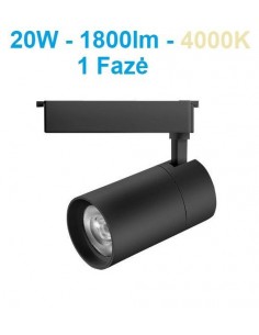Akcentinis LED šviestuvas 1 fazės - Track 20W juodas - DW