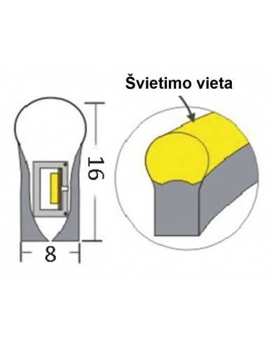 LED NEON FLEX 12V - 9W - 6000K - IP67
