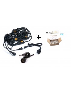 LED lauko girlianda E27 - 15 metrų su 2W LED lemputėmis 2