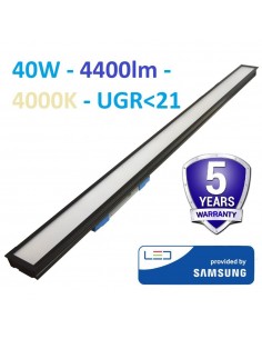 Įleidžiamas LED šviestuvas į lubas 120cm - 40W - 4400lm - 4000K - juodas
