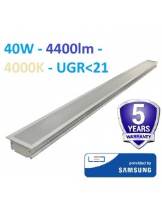 Į gipsą įleidžiamas LED šviestuvas 120cm - 40W - 4400lm - 4000K - baltas