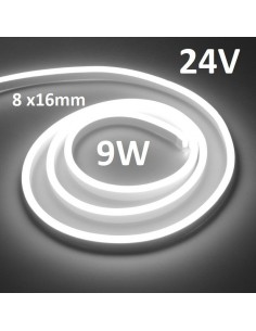 LED NEON FLEX 8x16mm juosta 24V - 6000K - IP67